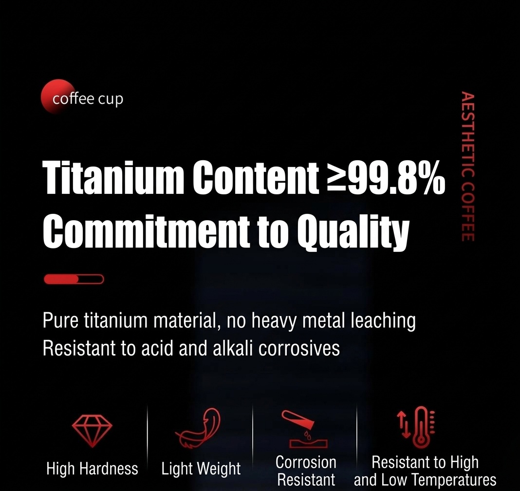 Bincoo Titanium Coffee Cup - 80ml Aesthetic Espresso Mug