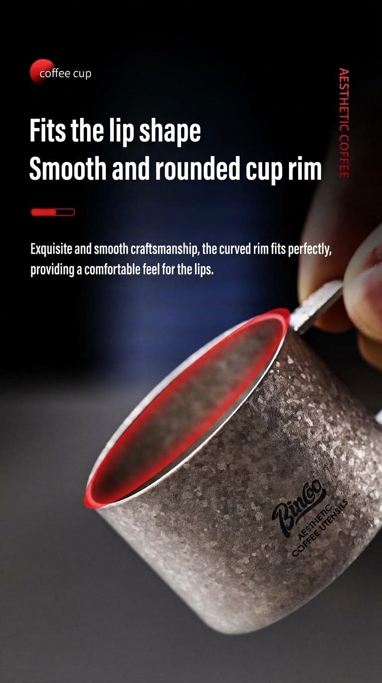 Bincoo Titanium Coffee Cup - 80ml Aesthetic Espresso Mug