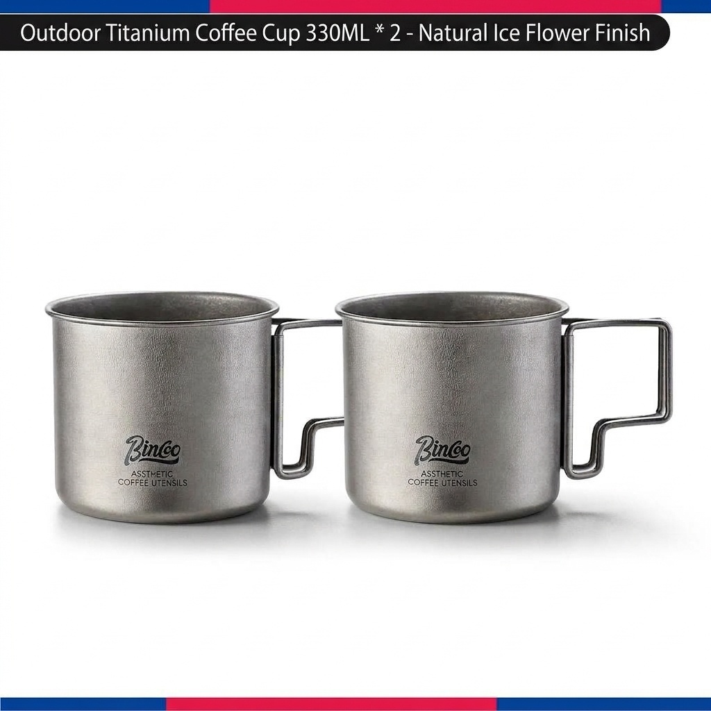 Bincoo Titanium Coffee Mug - Lightweight Outdoor Camping Cup 330ML
