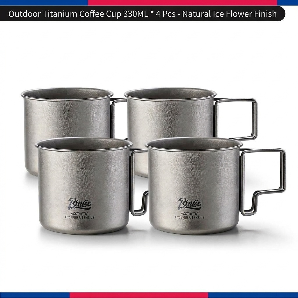 Bincoo Titanium Coffee Mug - Lightweight Outdoor Camping Cup 330ML