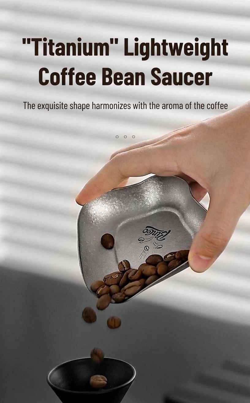 Premium Titanium Coffee Bean Tray - Petal Design for Brewing