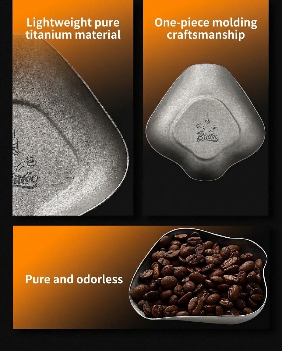 Premium Titanium Coffee Bean Tray - Petal Design for Brewing