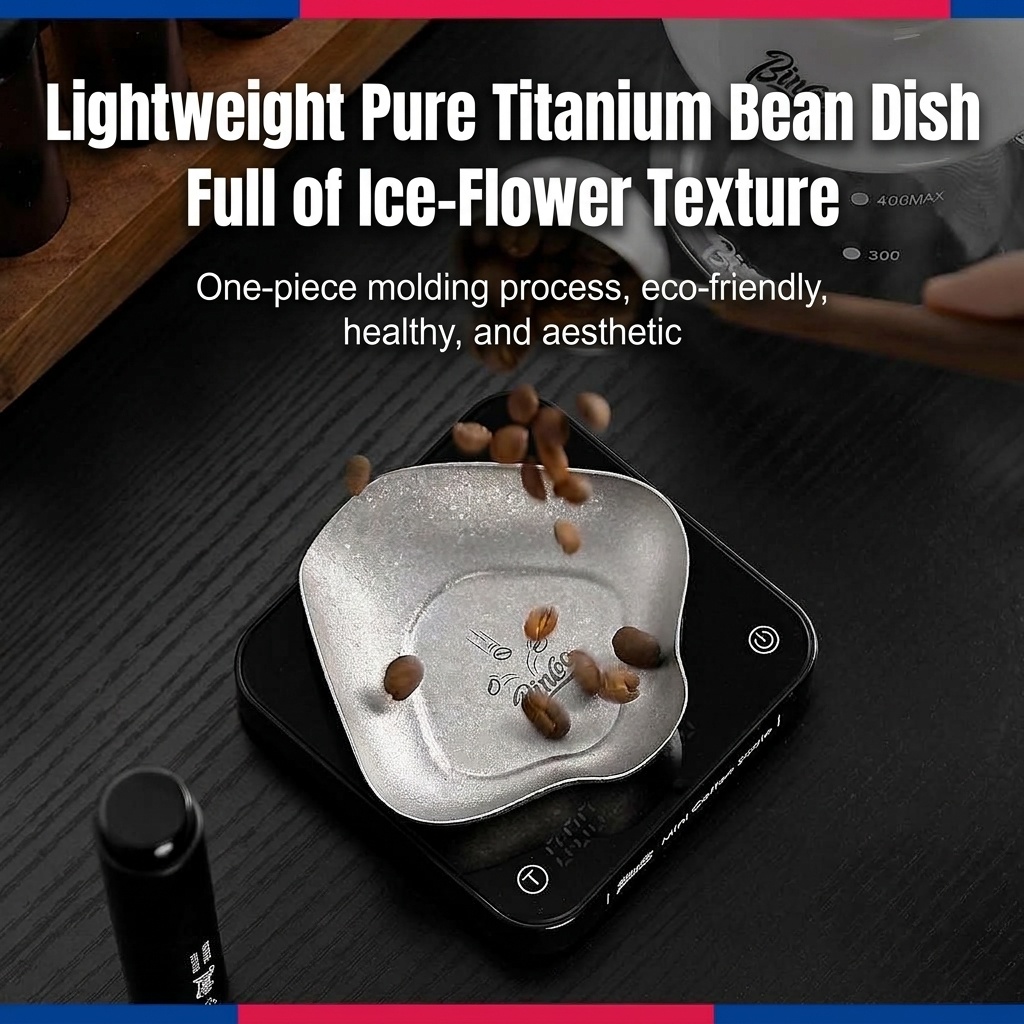 Premium Titanium Coffee Bean Tray - Petal Design for Brewing