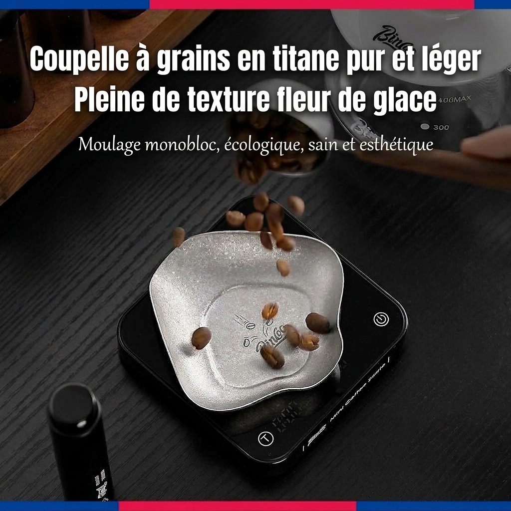Plateau à grains de café en titane de qualité supérieure - Design en pétales pour une infusion optimale