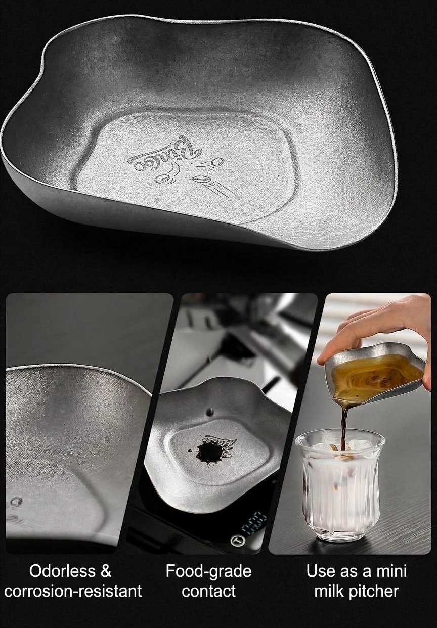 Premium Titanium Coffee Bean Tray - Petal Design for Brewing