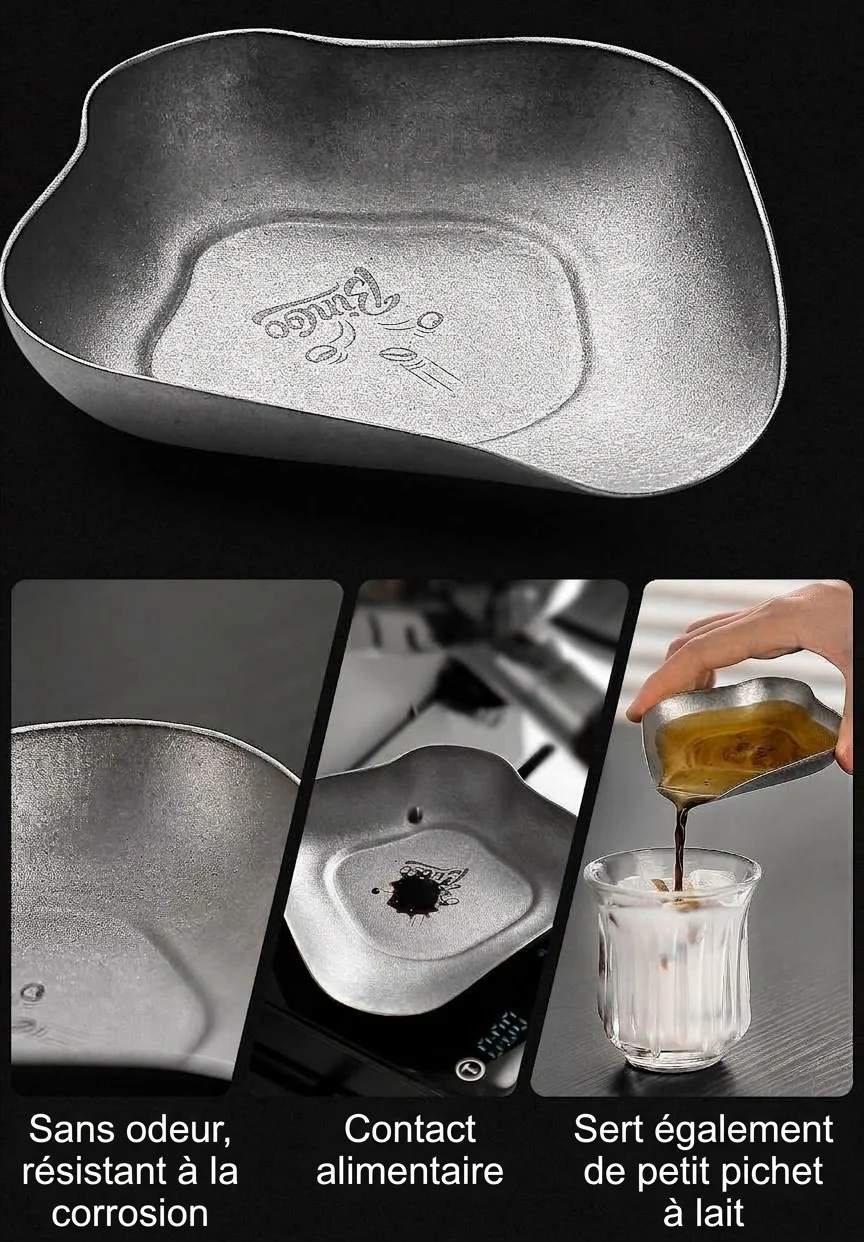 Plateau à grains de café en titane de qualité supérieure - Design en pétales pour une infusion optimale