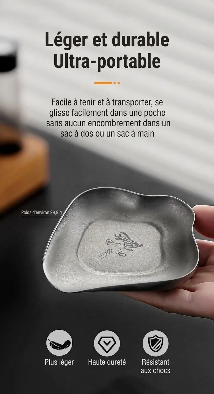 Plateau à grains de café en titane de qualité supérieure - Design en pétales pour une infusion optimale