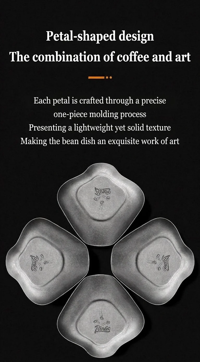 Premium Titanium Coffee Bean Tray - Petal Design for Brewing