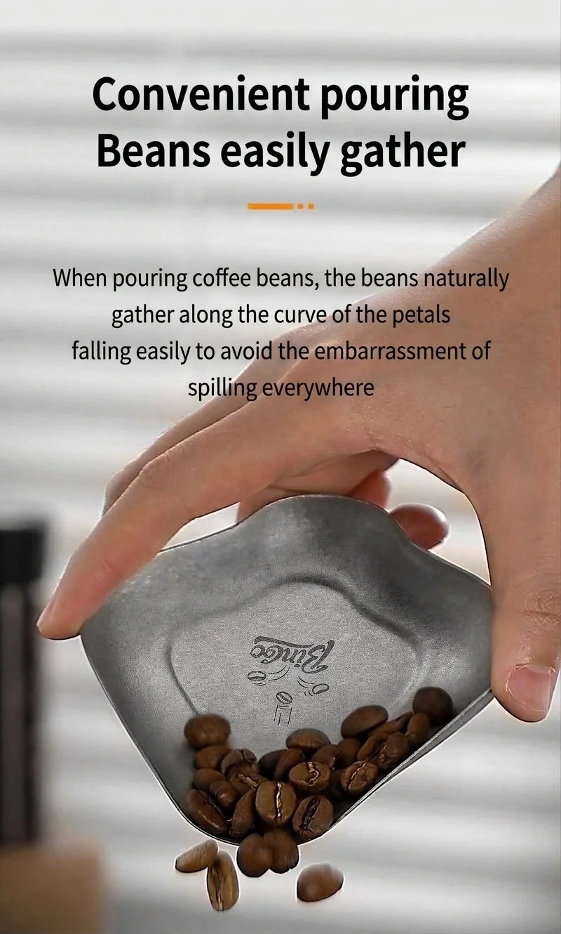 Premium Titanium Coffee Bean Tray - Petal Design for Brewing
