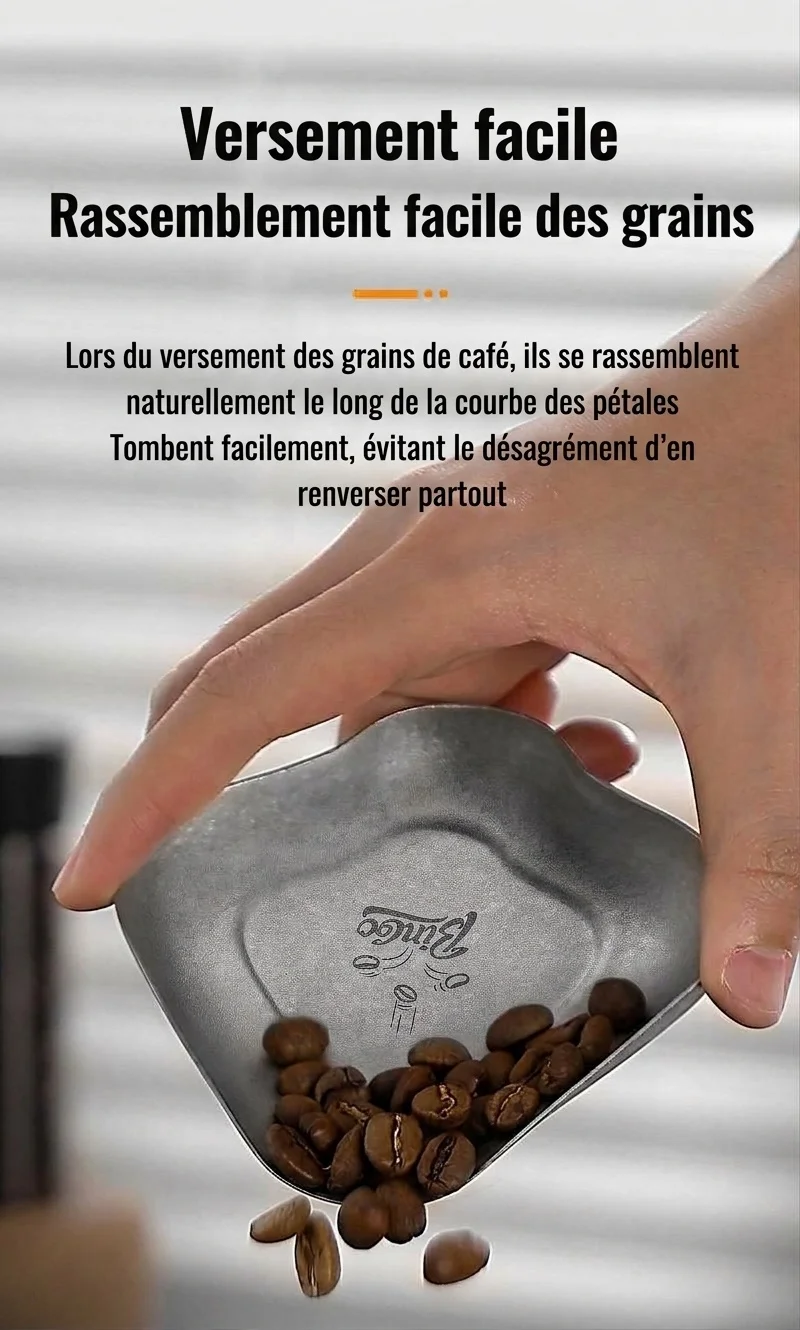 Plateau à grains de café en titane de qualité supérieure - Design en pétales pour une infusion optimale