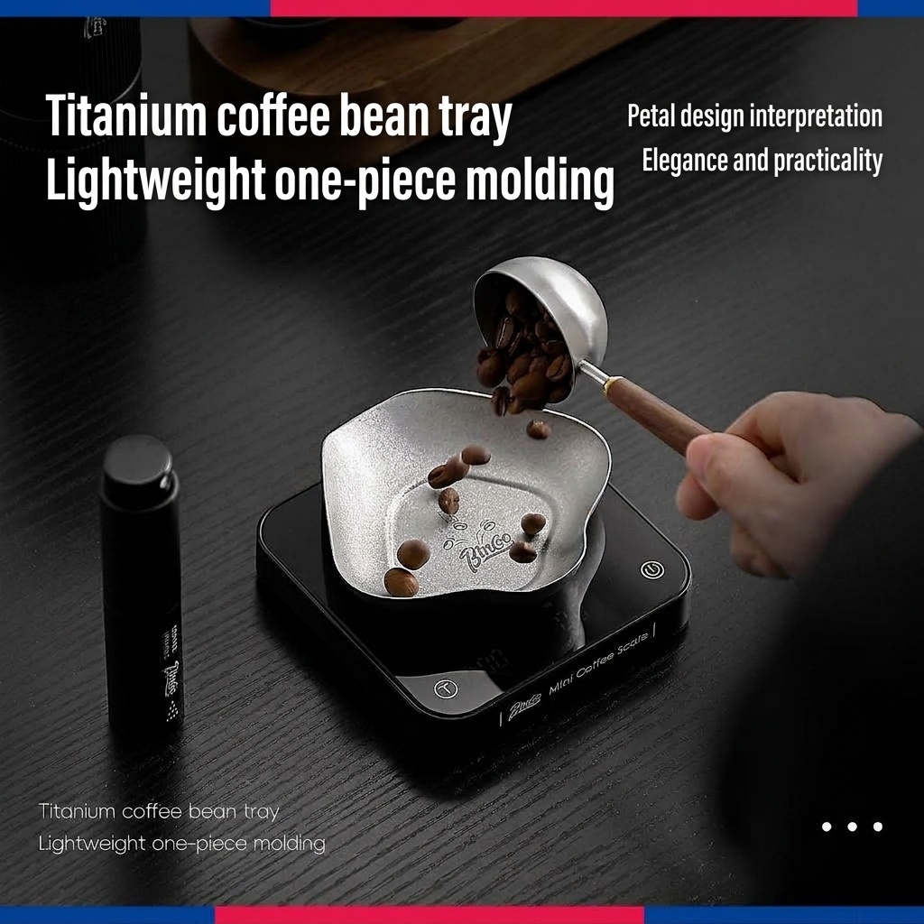 Premium Titanium Coffee Bean Tray - Petal Design for Brewing