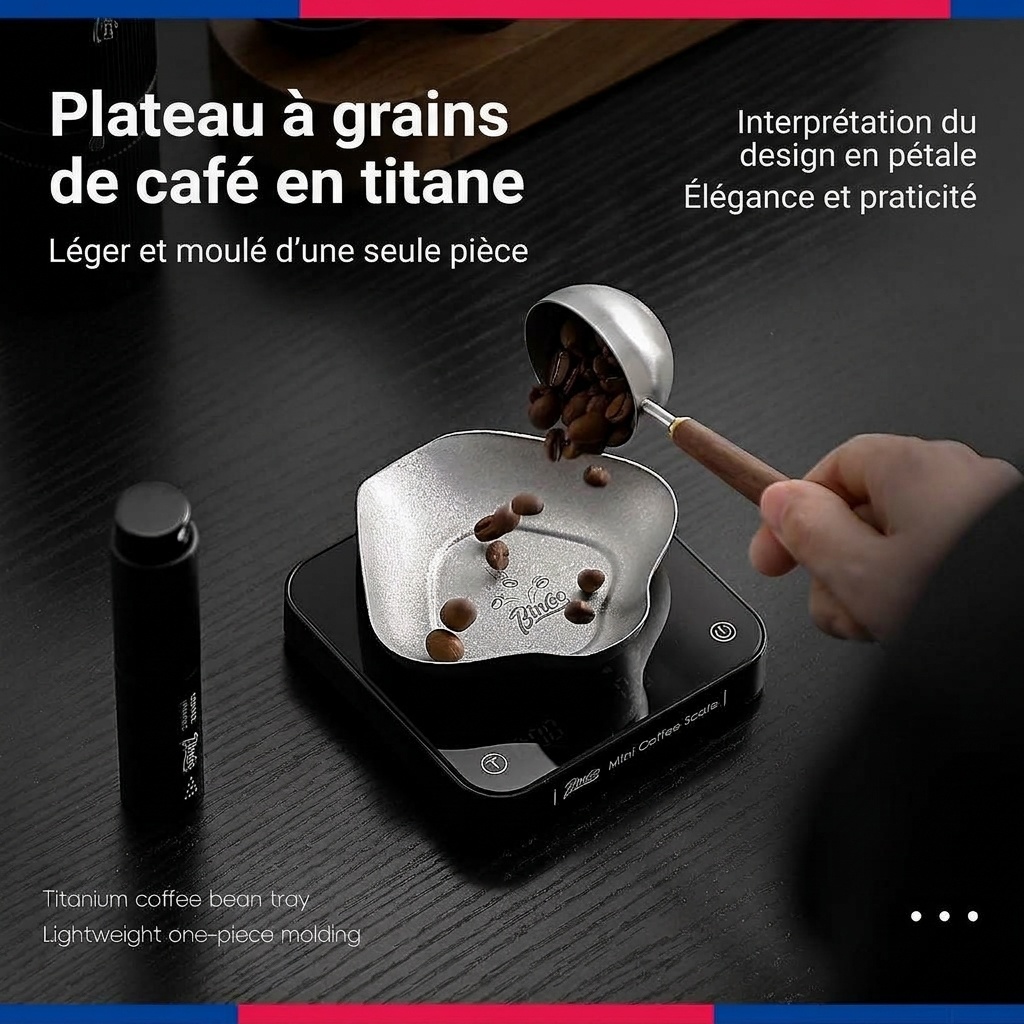 Plateau à grains de café en titane de qualité supérieure - Design en pétales pour une infusion optimale