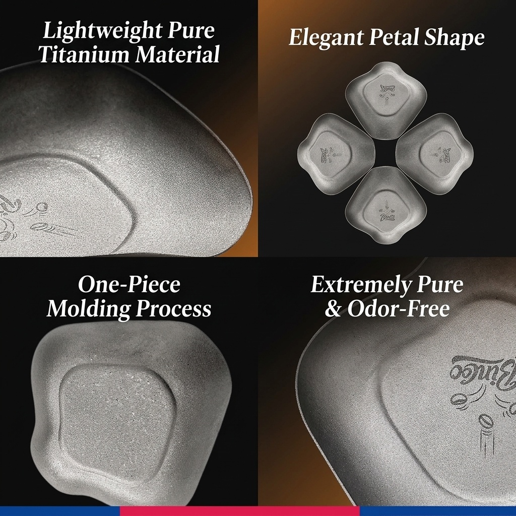 Premium Titanium Coffee Bean Tray - Petal Design for Brewing