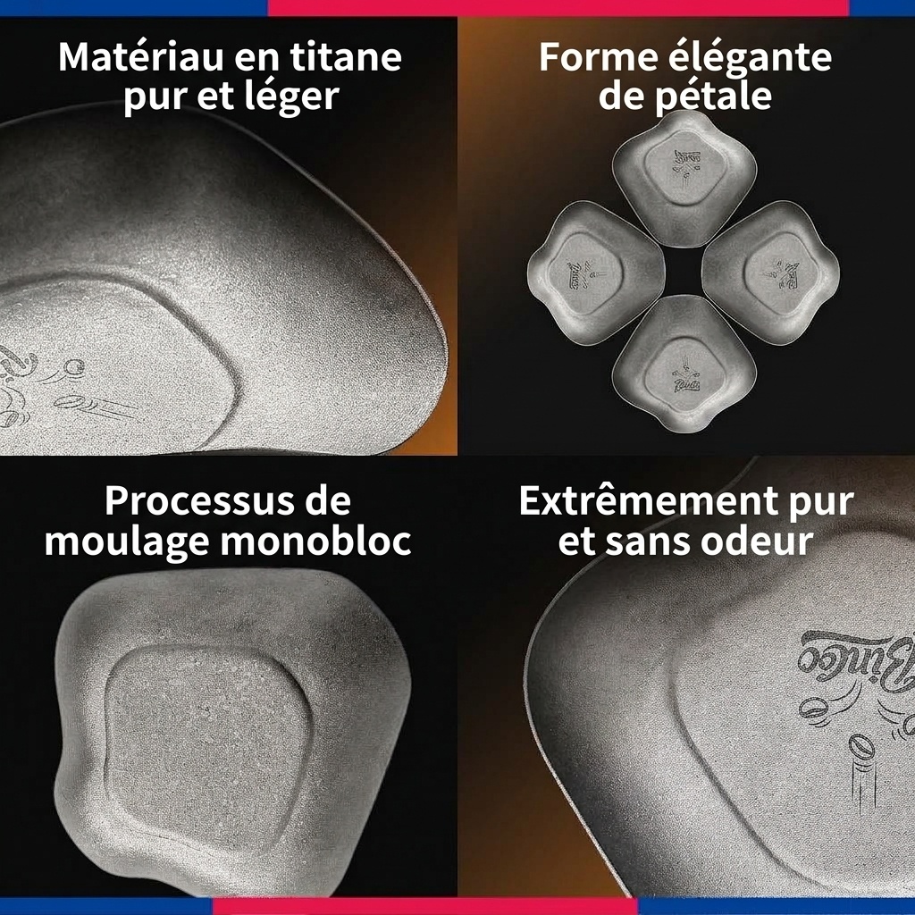 Plateau à grains de café en titane de qualité supérieure - Design en pétales pour une infusion optimale
