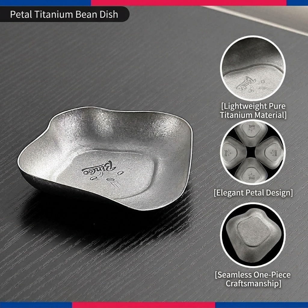 Premium Titanium Coffee Bean Tray - Petal Design for Brewing