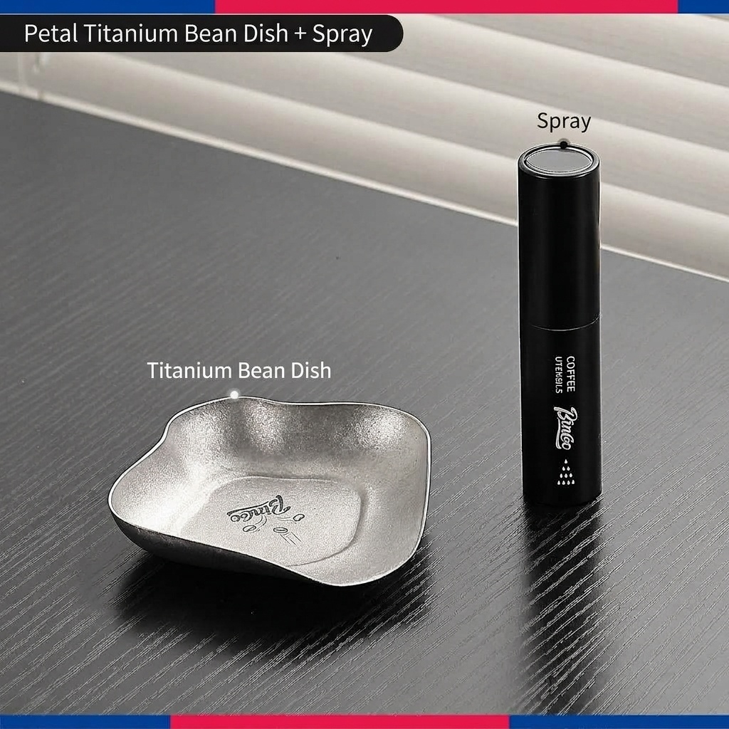 Premium Titanium Coffee Bean Tray - Petal Design for Brewing