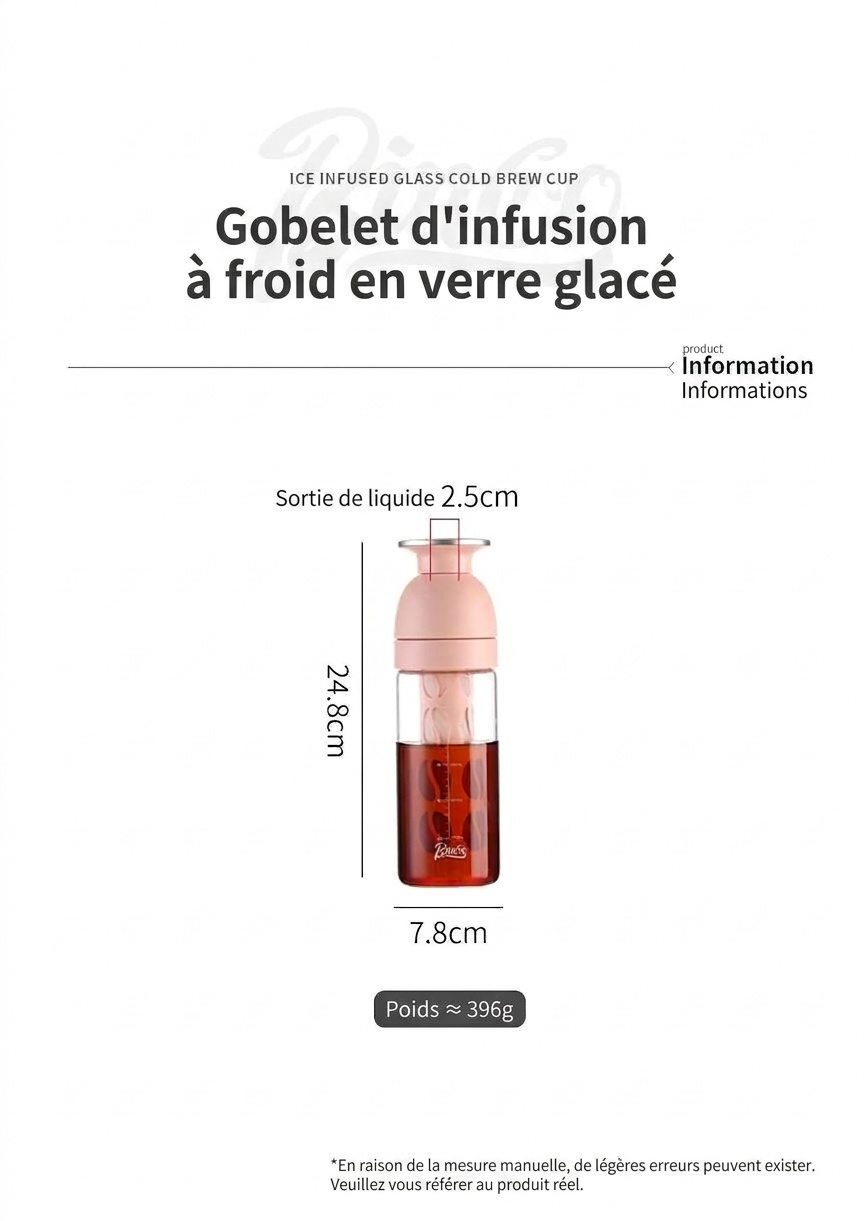 Bouteille infuseur à thé et cafetière à infusion à froid BinCo 600 ml