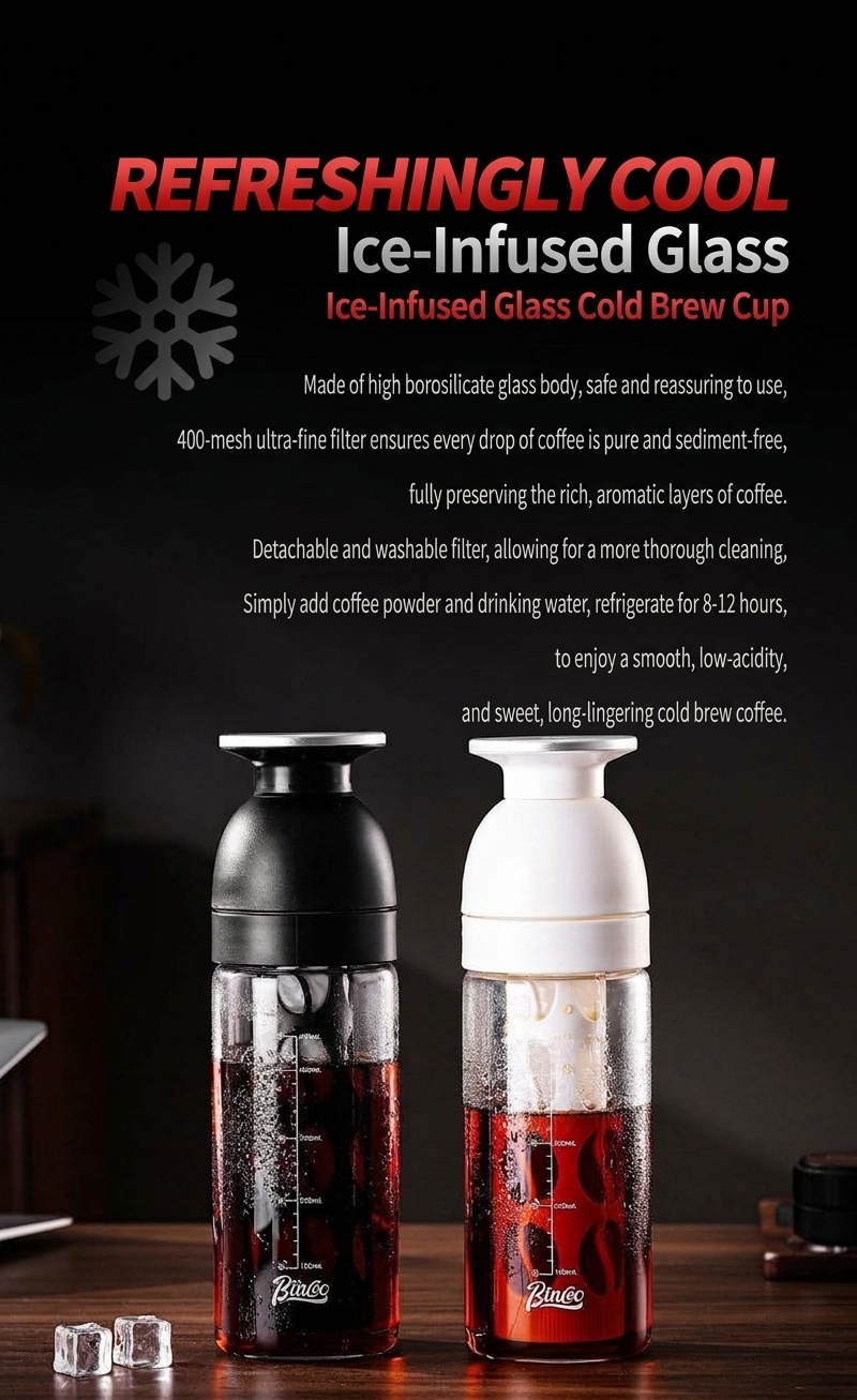 BinCo 600ml Cold Brew Coffee Maker & Tea Infuser Bottle