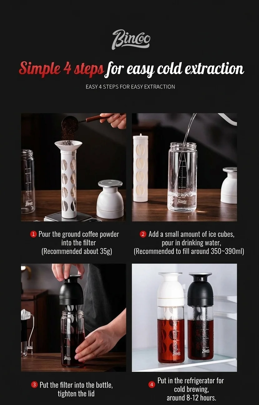 BinCo 600ml Cold Brew Coffee Maker & Tea Infuser Bottle