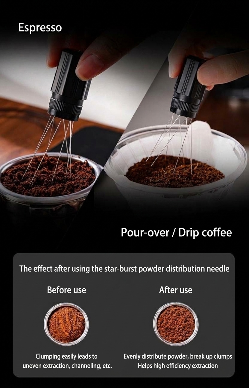Premium Adjustable Coffee WDT Tool Espresso Distributor