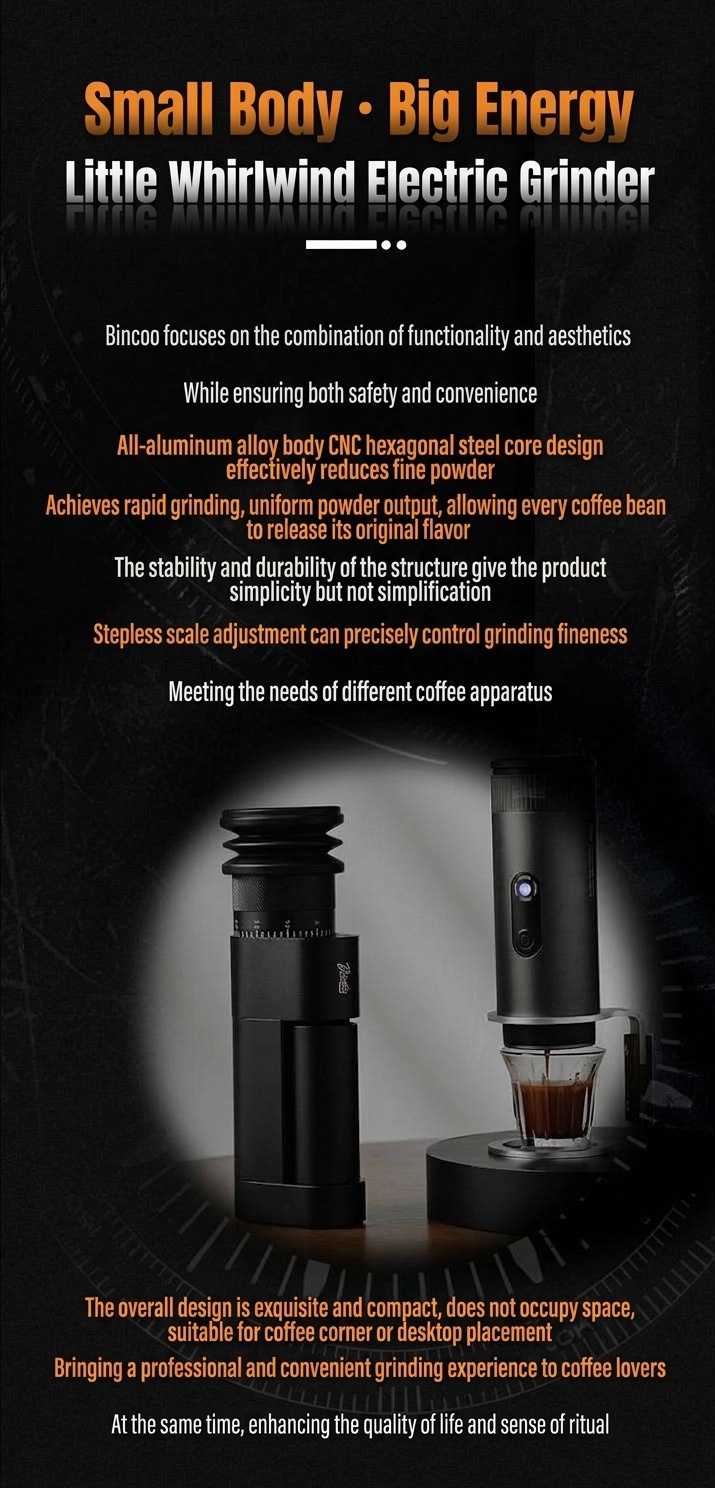 Bincoo Electric Coffee Grinder | Precision CNC Burrs