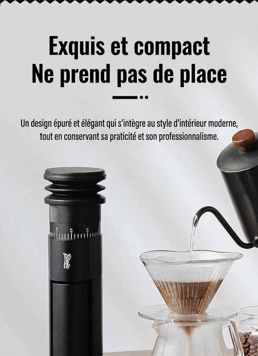 Moulin à café électrique Bincoo | Meules CNC de précision