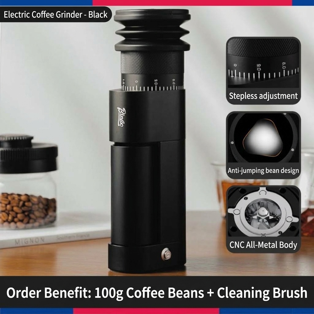 Bincoo Electric Coffee Grinder | Precision CNC Burrs