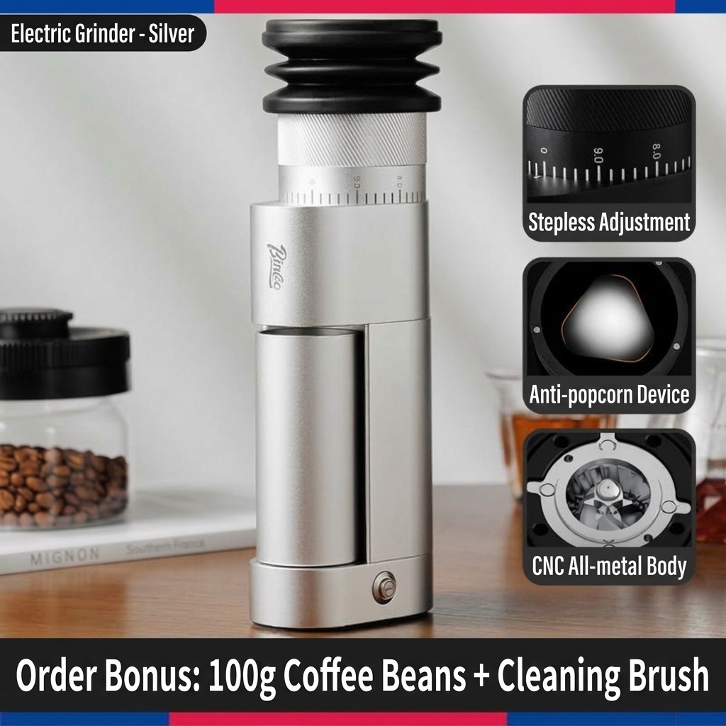 Bincoo Electric Coffee Grinder | Precision CNC Burrs
