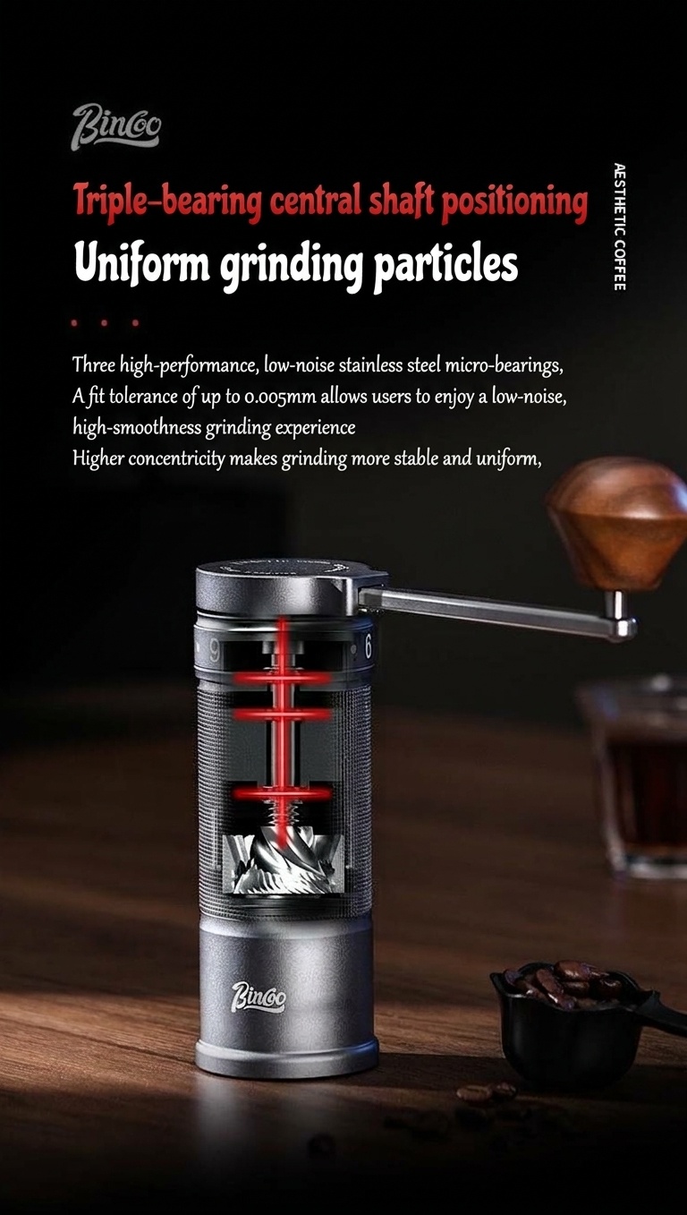 Bincoo SM01 Manual Coffee Grinder - Adjustable Burr