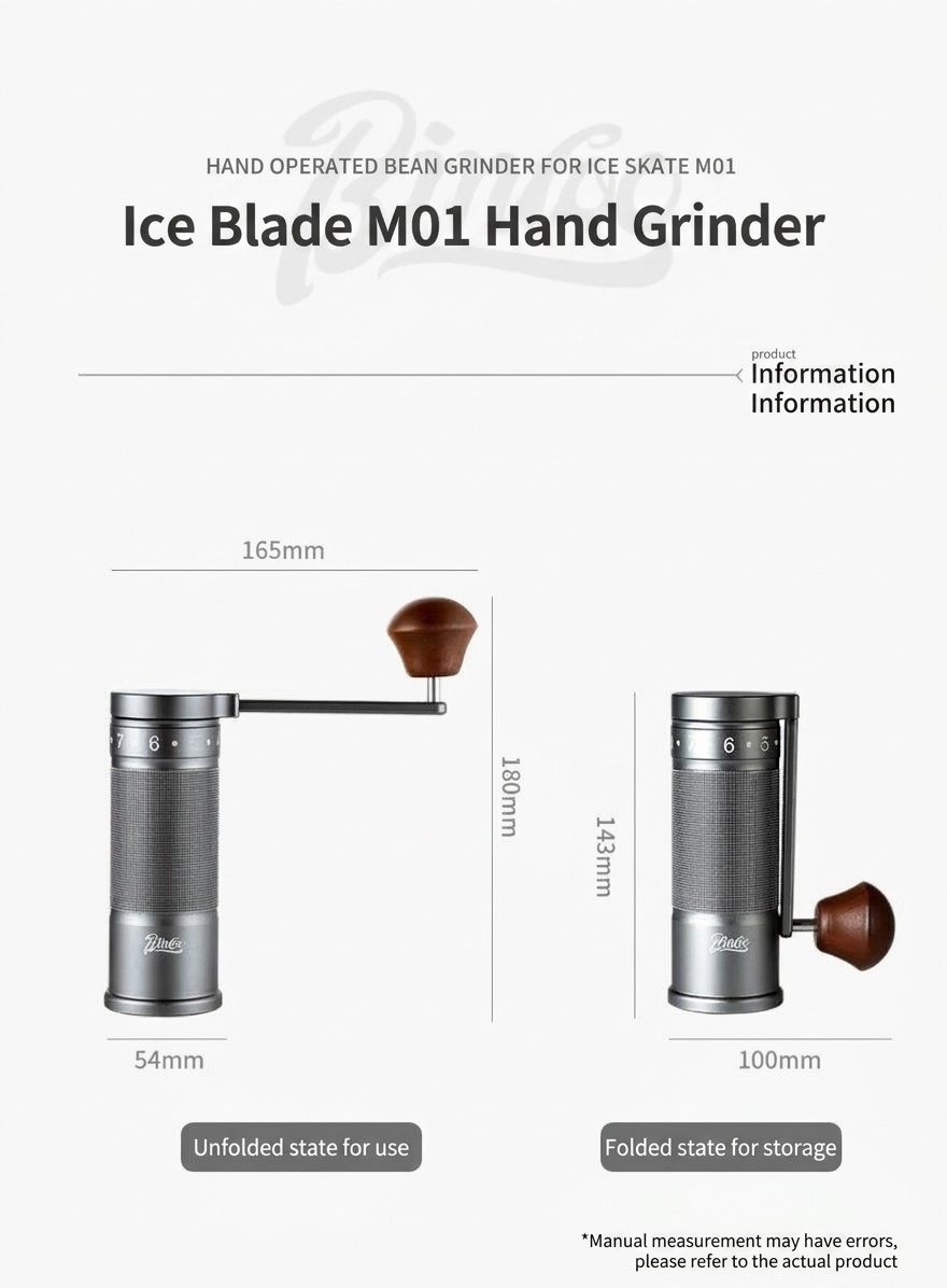 Bincoo SM01 Manual Coffee Grinder - Adjustable Burr