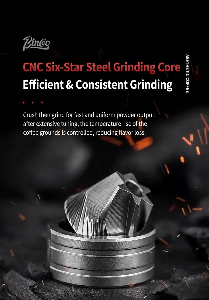 Bincoo SM01 Manual Coffee Grinder - Adjustable Burr