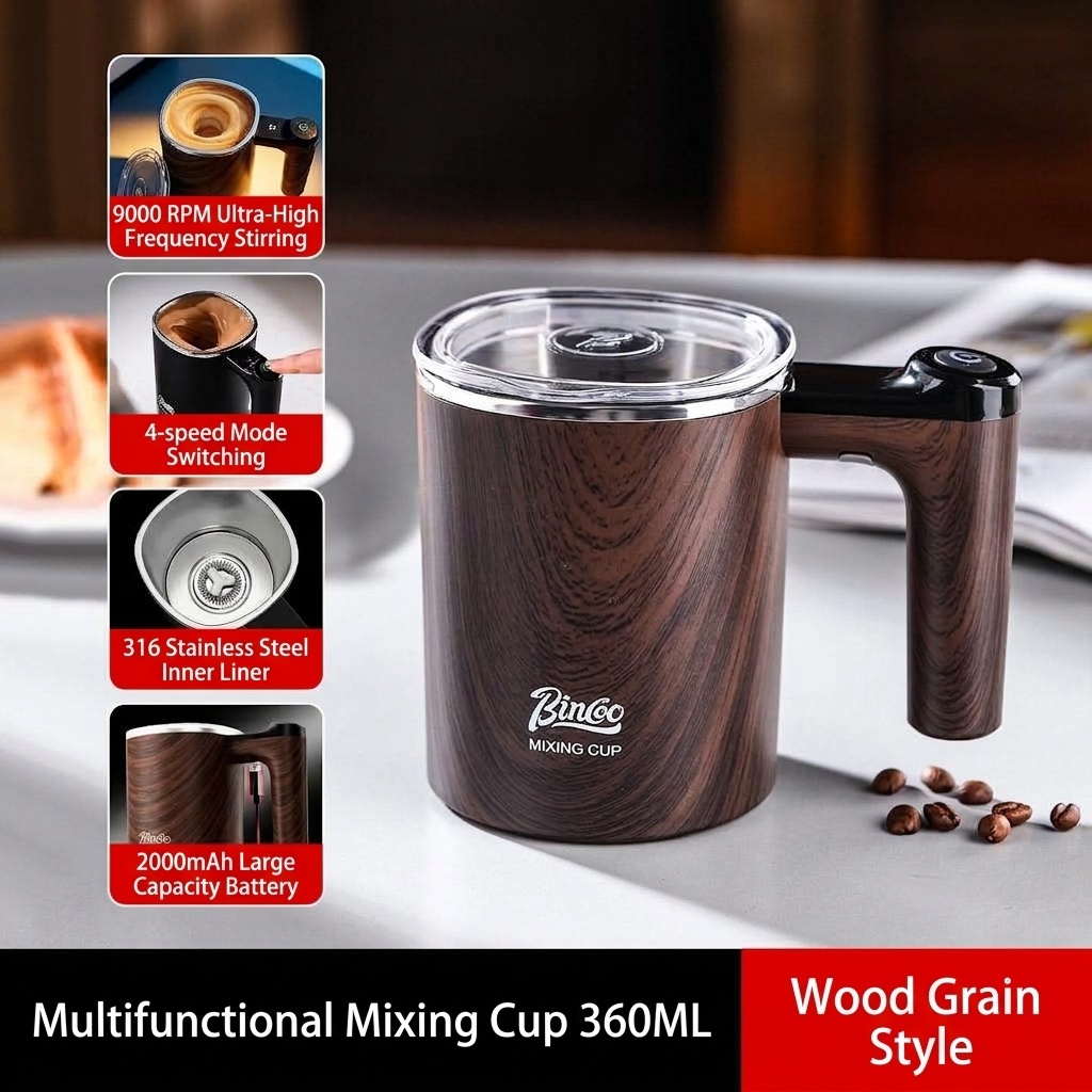 Bincoo Smart Self-Stirring Mug - Automatic Coffee Mixer & Frother