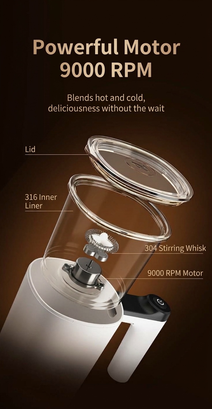 Bincoo Smart Self-Stirring Mug - Automatic Coffee Mixer & Frother
