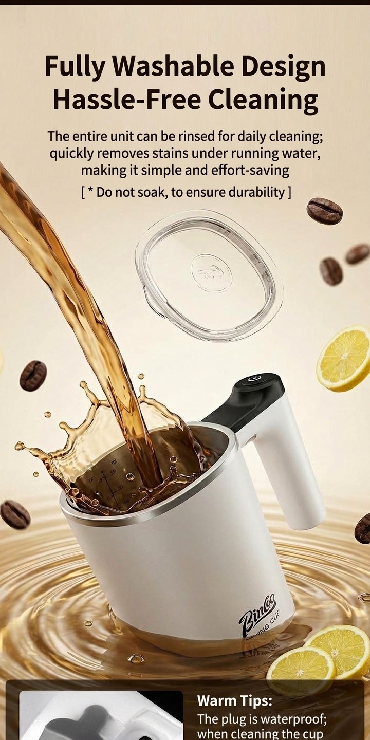 Bincoo Smart Self-Stirring Mug - Automatic Coffee Mixer & Frother
