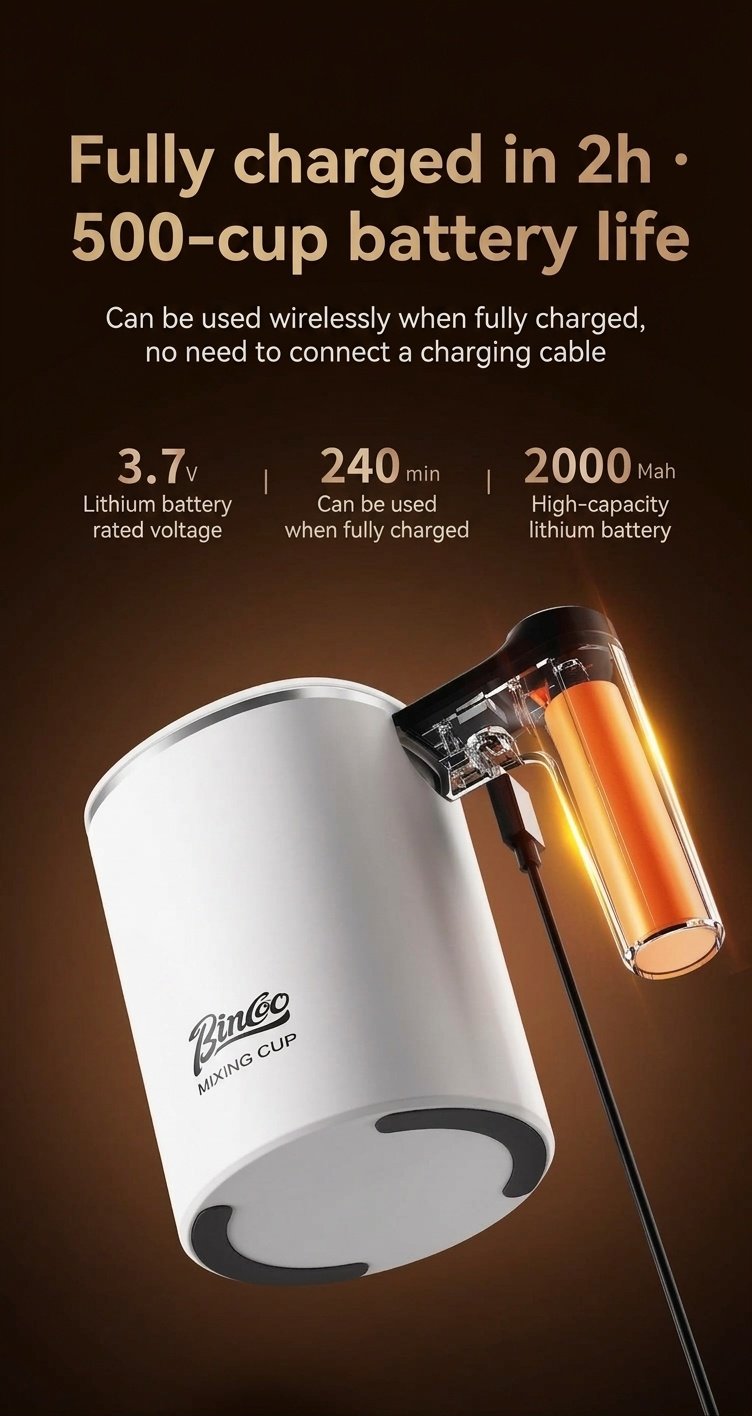 Bincoo Smart Self-Stirring Mug - Automatic Coffee Mixer & Frother