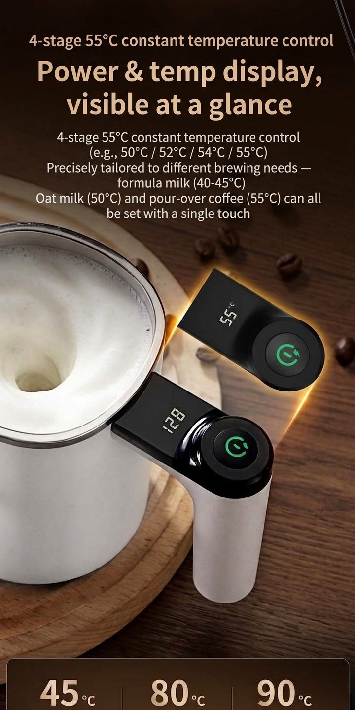 Bincoo Smart Self-Stirring Mug - Automatic Coffee Mixer & Frother