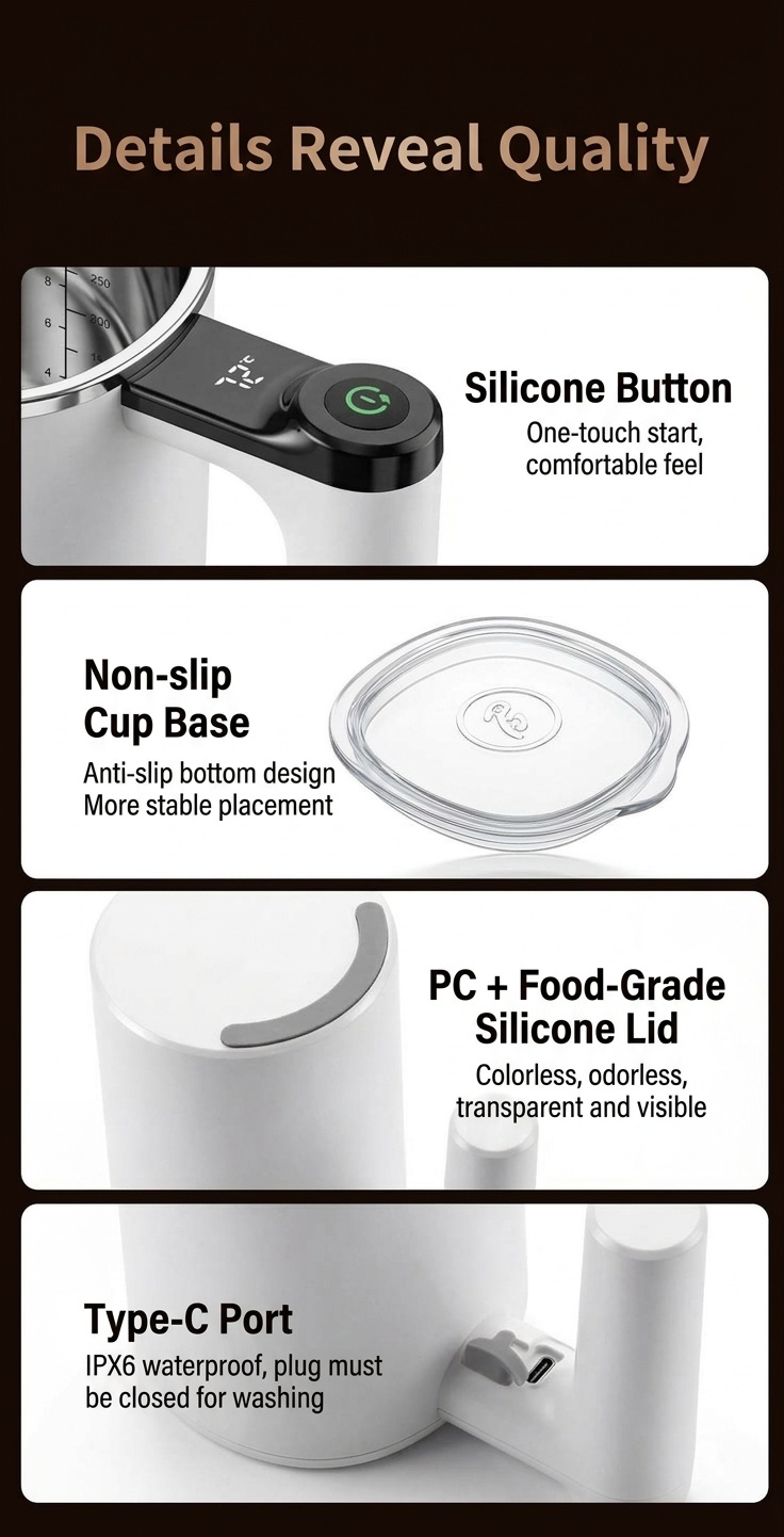 Bincoo Smart Self-Stirring Mug - Automatic Coffee Mixer & Frother