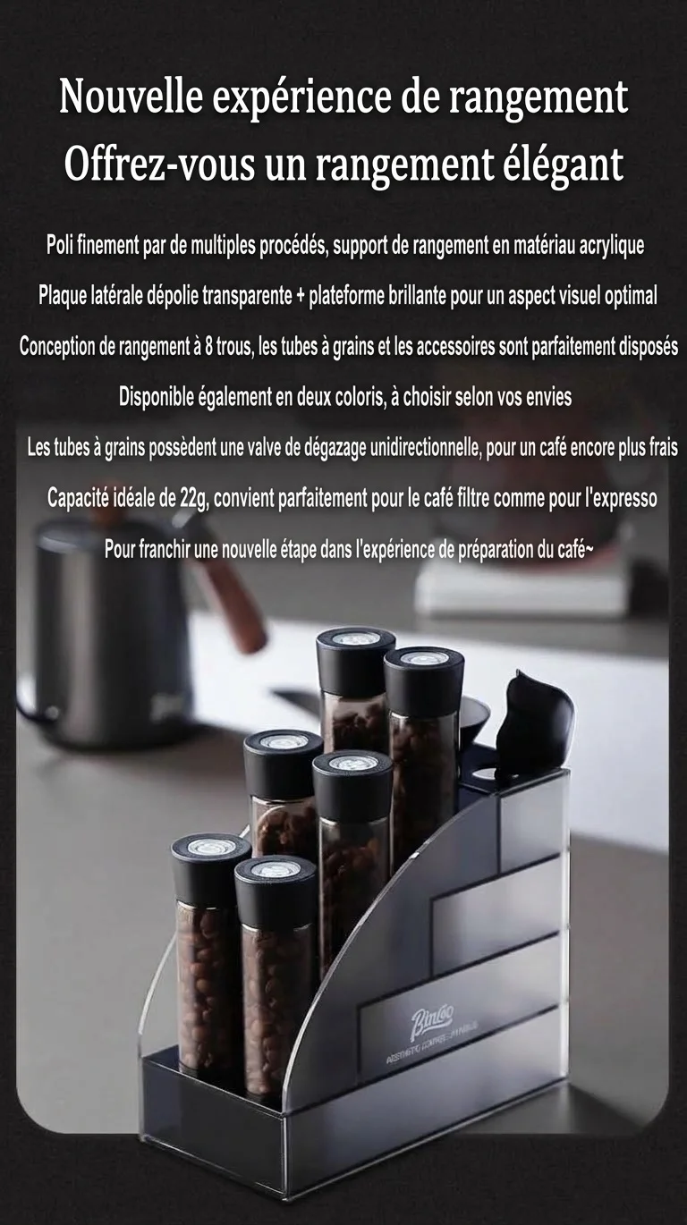 Coffret de conservation hermétique pour grains de café Binco Premium à dose unique
