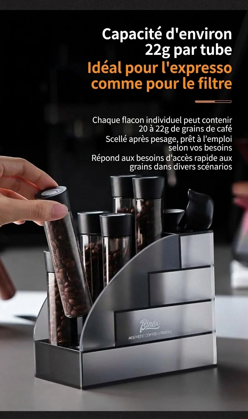 Coffret de conservation hermétique pour grains de café Binco Premium à dose unique