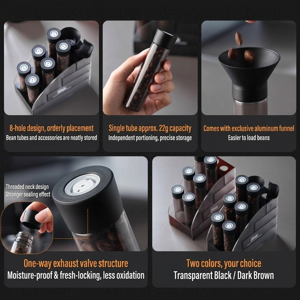 Binco Premium Single Dose Coffee Bean Storage Set - Airtight