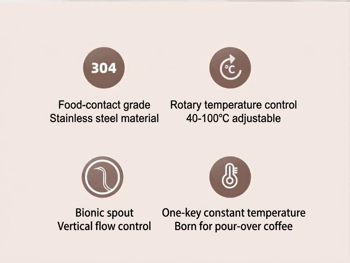 BinCo Smart Electric Gooseneck Kettle with Temp Control