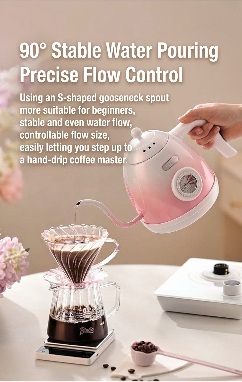 BinCo Smart Electric Gooseneck Kettle with Temp Control