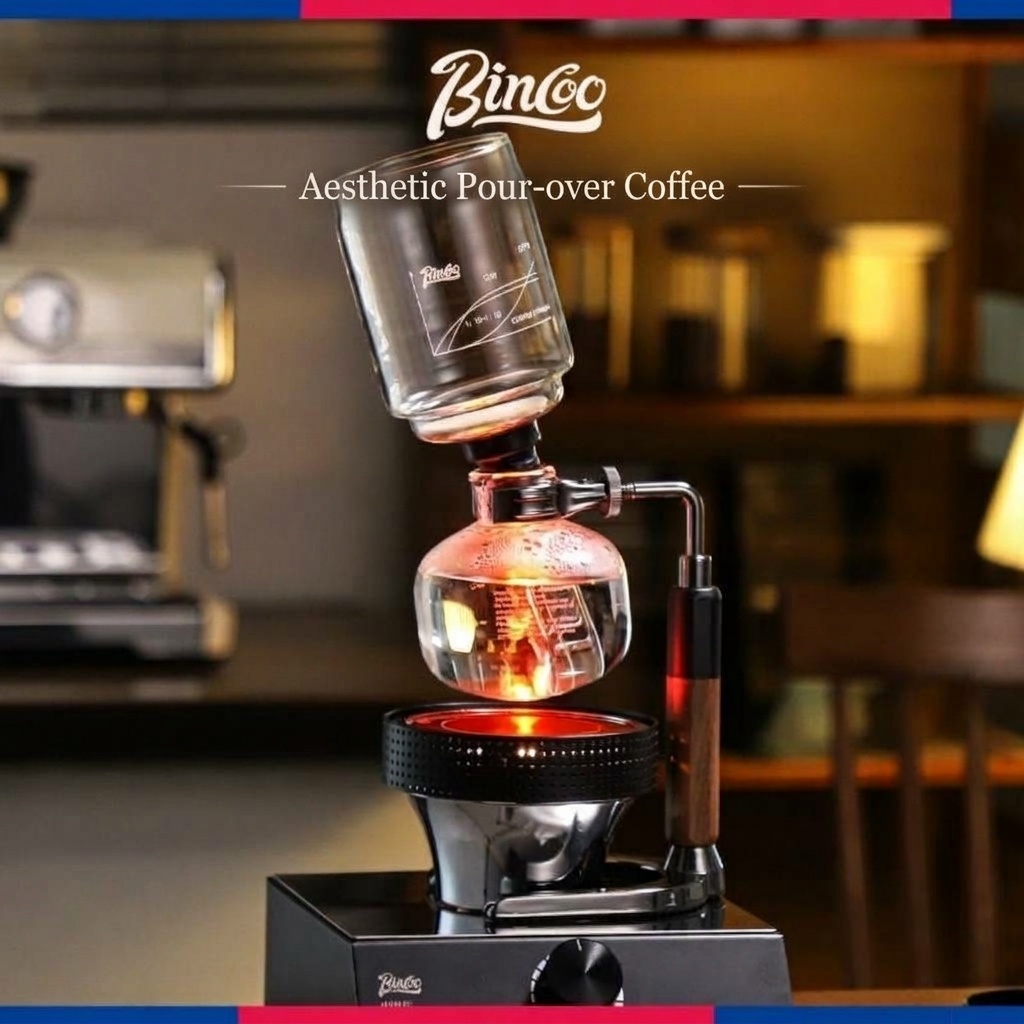 Bincoo Premium Siphon Coffee Maker with Light Wave Stove