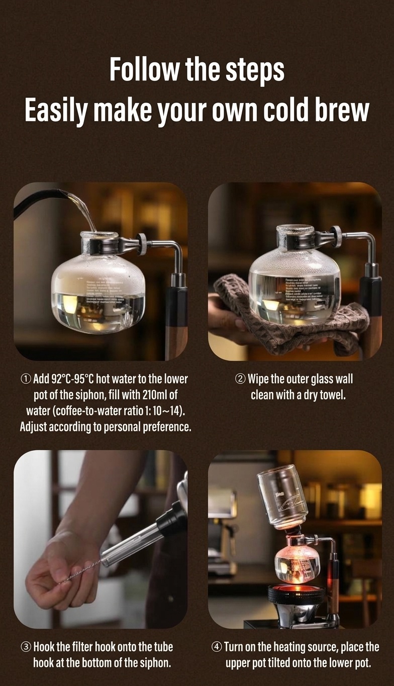 Bincoo Premium Siphon Coffee Maker with Light Wave Stove