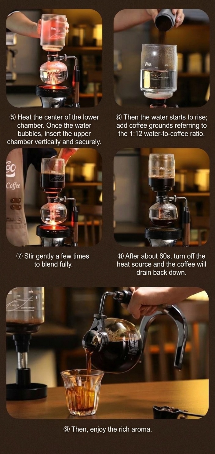 Bincoo Premium Siphon Coffee Maker with Light Wave Stove