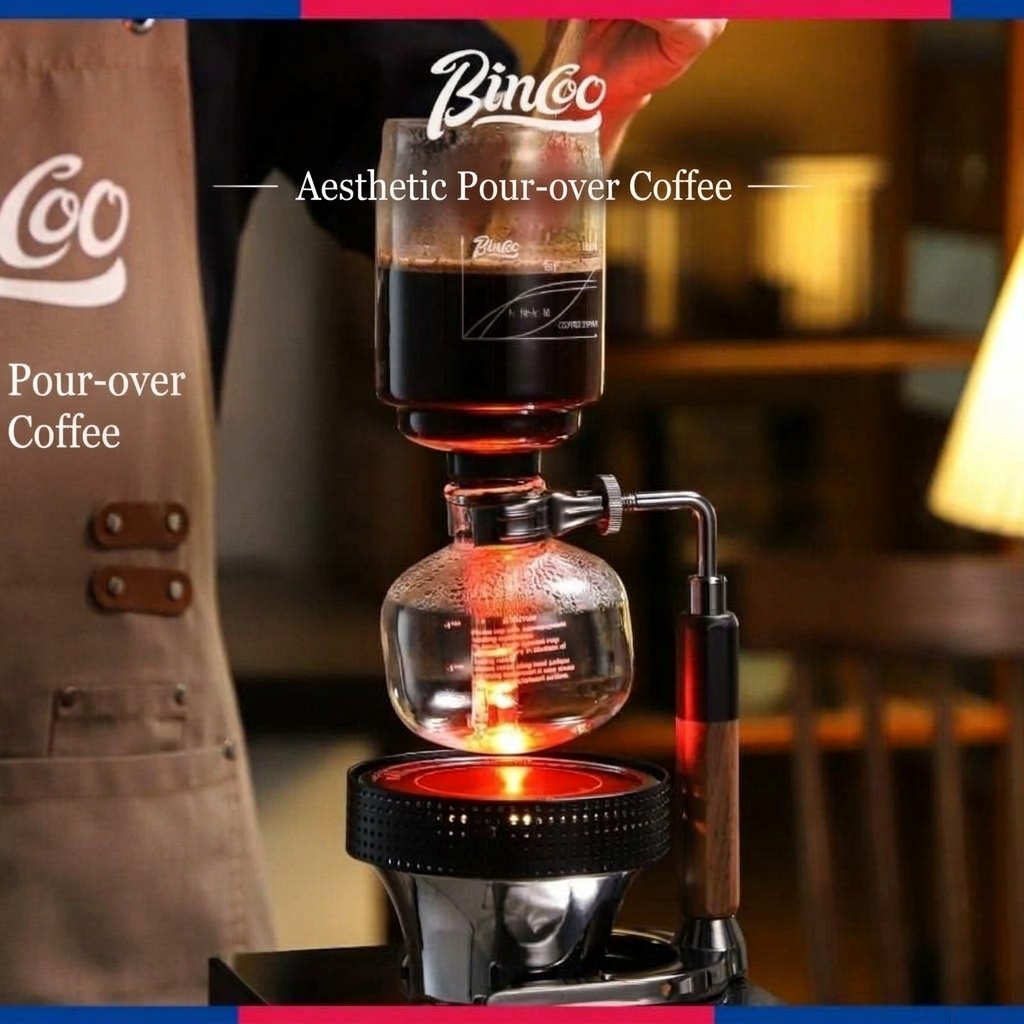 Bincoo Premium Siphon Coffee Maker with Light Wave Stove