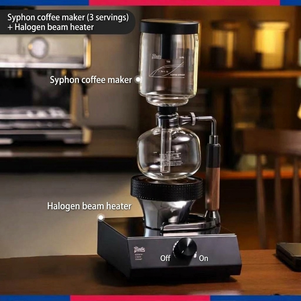 Bincoo Premium Siphon Coffee Maker with Light Wave Stove