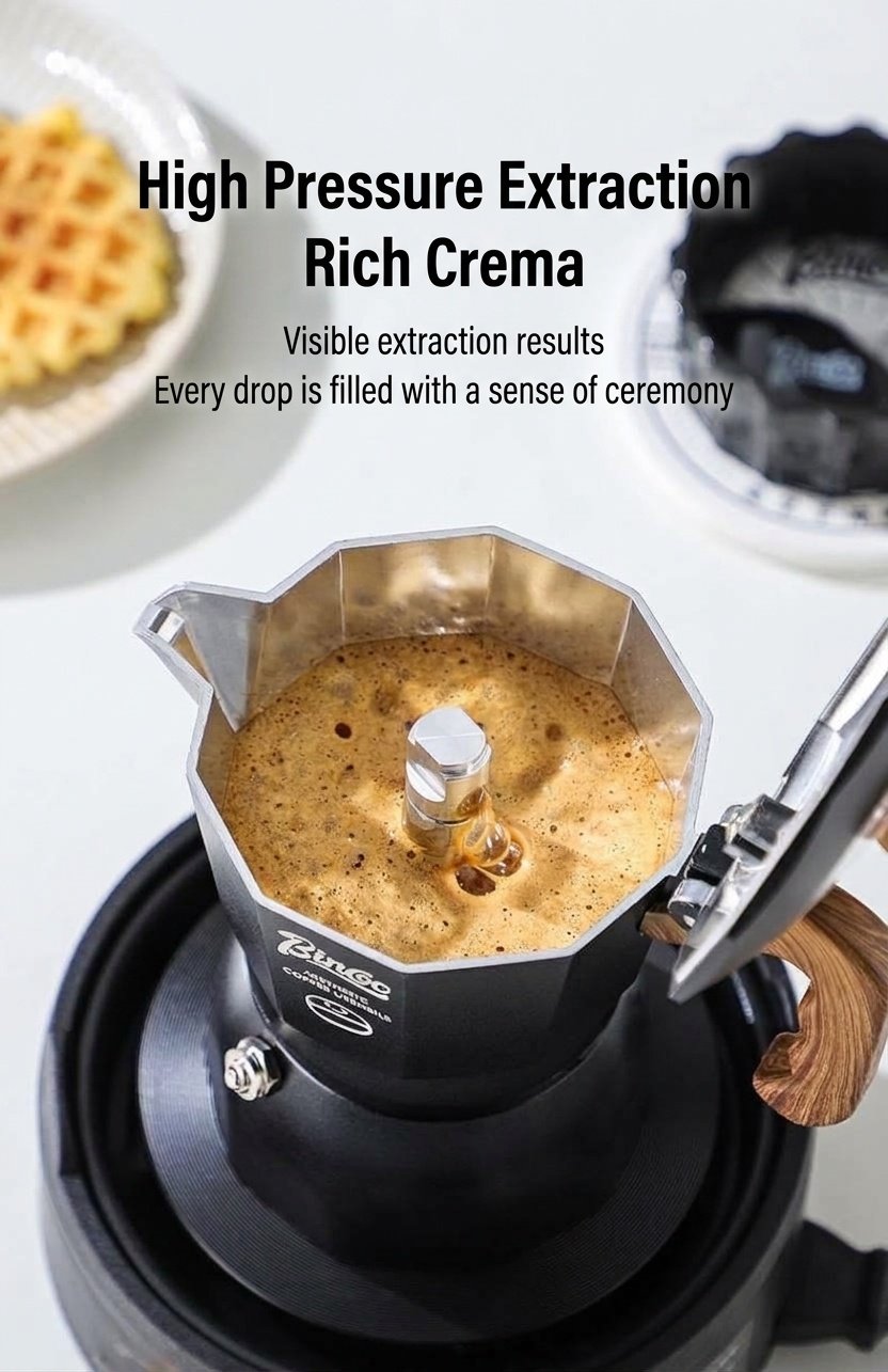 Bincoo Moka Pot Coffee Maker Set with Electric Stove & Grinder