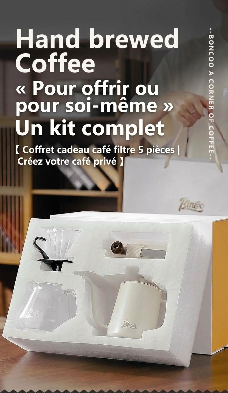 Kit de café filtre haut de gamme - Bouilloire à col de cygne et moulin à café