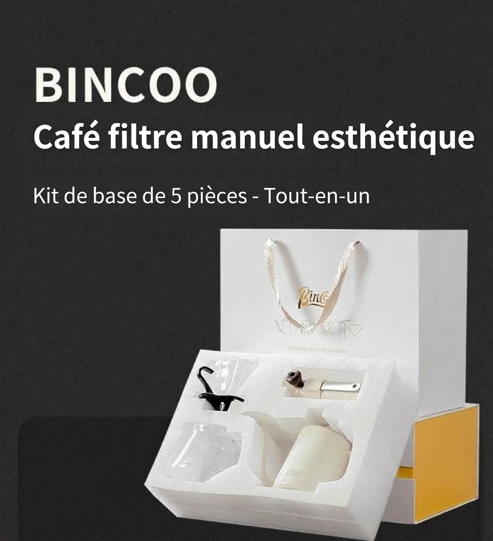 Kit de café filtre haut de gamme - Bouilloire à col de cygne et moulin à café
